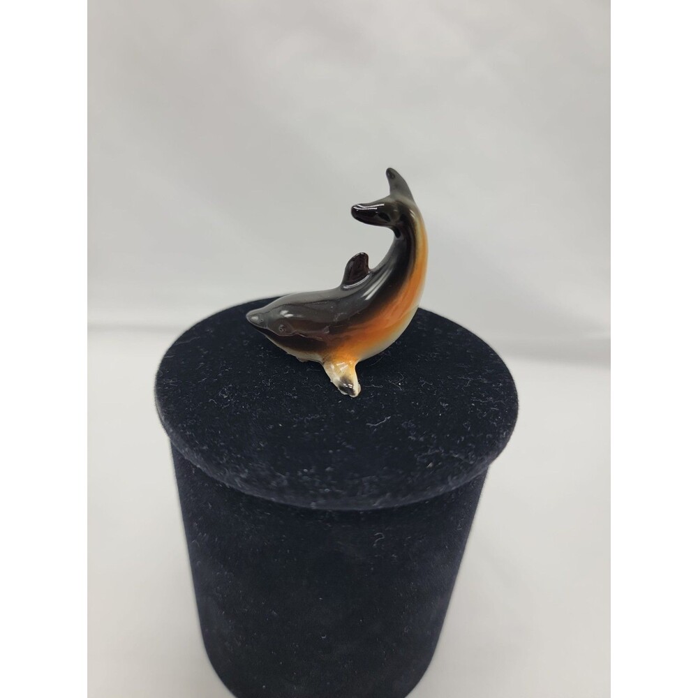 Vintage Bone China Dolphin Figurine Small 1.5"